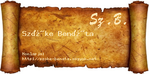 Szőke Benáta névjegykártya